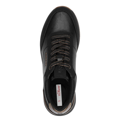 s.Oliver 5-23613-45-001 Black Trainers with Gold