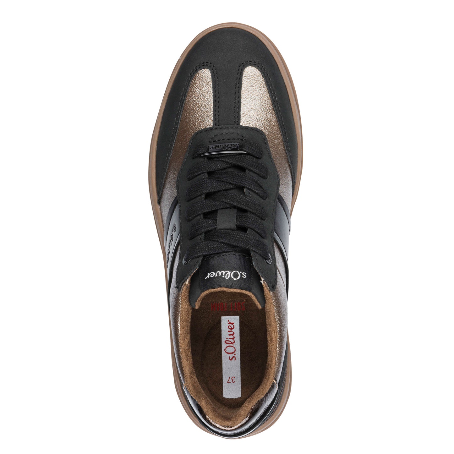 s.Oliver 5-23623-43-01A Black & Bronze Combi Trainers