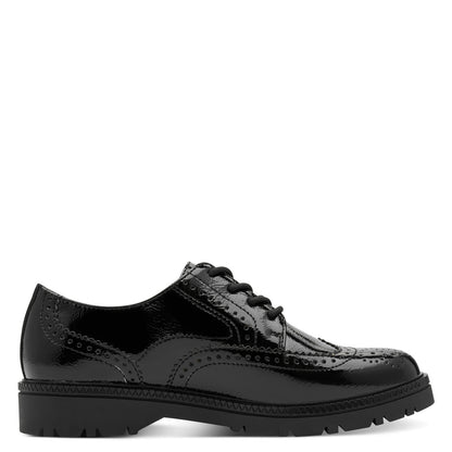 s.Oliver 5-23627-43-018 Black Patent Lace Loafers