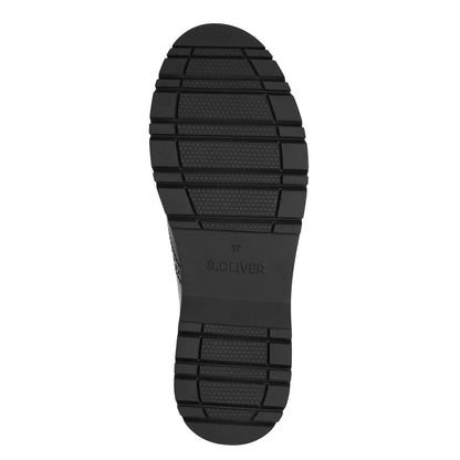 s.Oliver 5-23627-43-018 Black Patent Lace Loafers