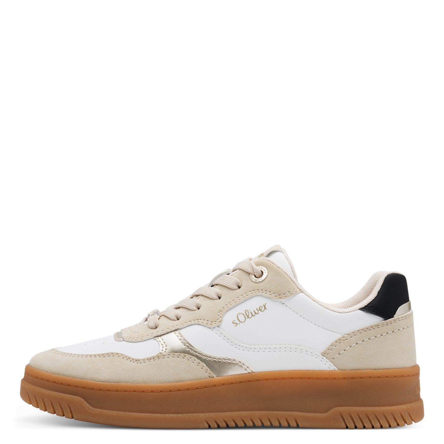 s.Oliver 5-23632-45-110 White Gold Combi Trainers