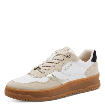 s.Oliver 5-23632-45-110 White Gold Combi Trainers