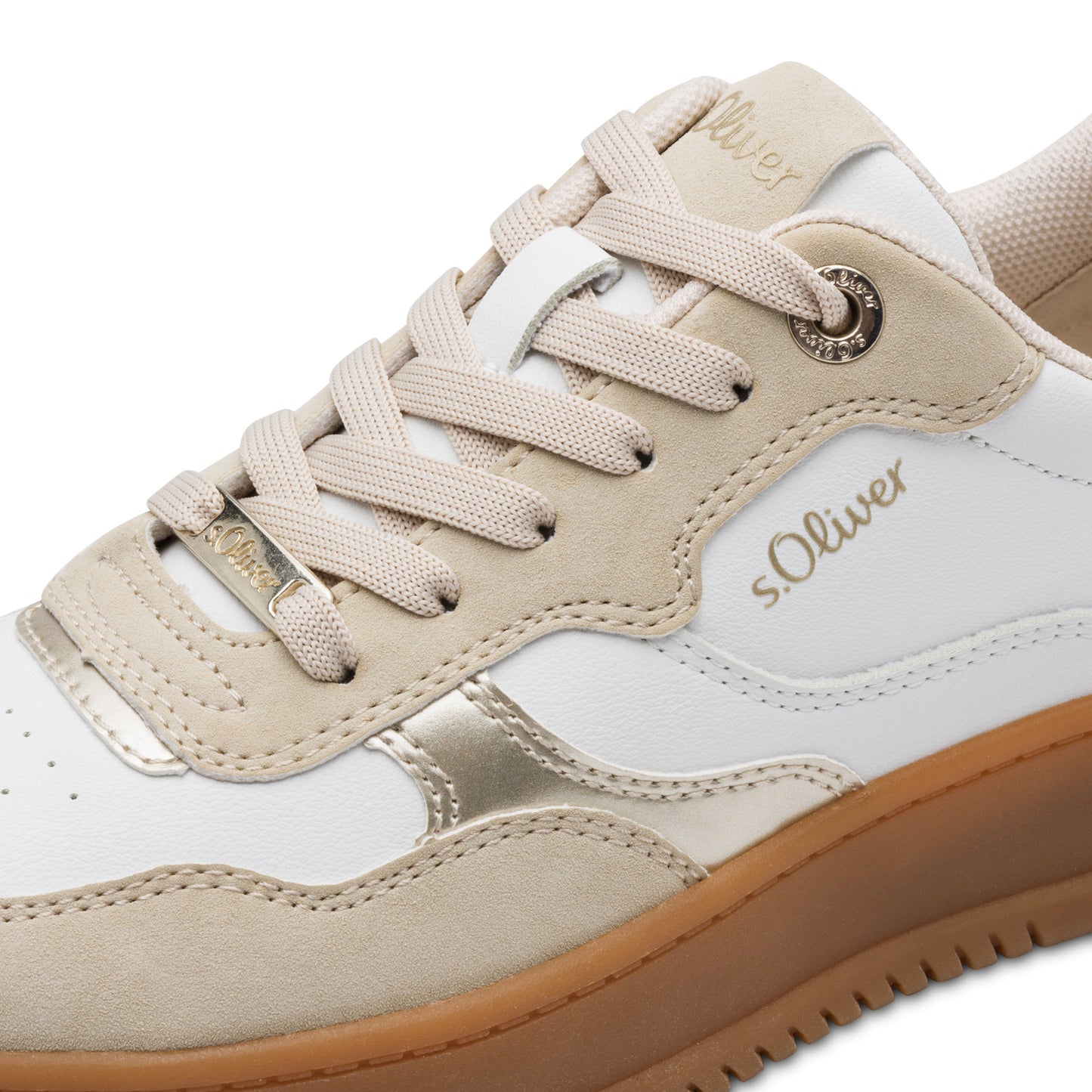 s.Oliver 5-23632-45-110 White Gold Combi Trainers