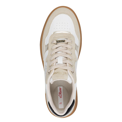 s.Oliver 5-23632-45-110 White Gold Combi Trainers