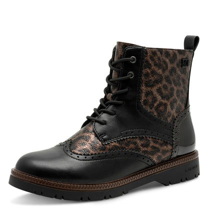 s.Oliver 5-25232-43-908 Leopard Combi Lace Ankle Boots