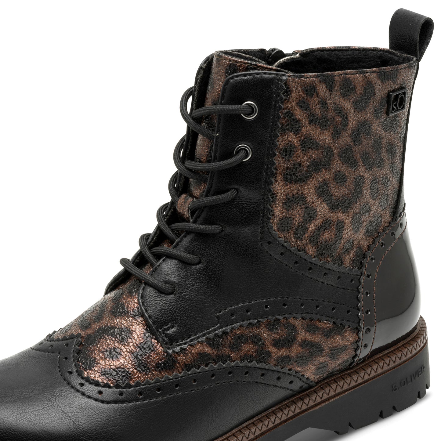 s.Oliver 5-25232-43-908 Leopard Combi Lace Ankle Boots