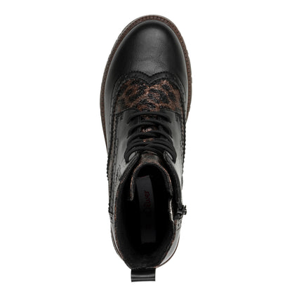 s.Oliver 5-25232-43-908 Leopard Combi Lace Ankle Boots