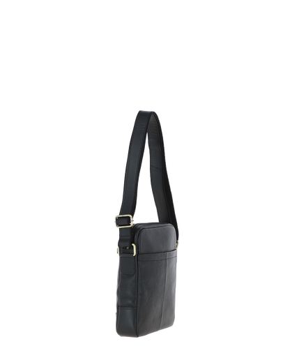Gabicci LOGAN Black Leather Cross Body Bag