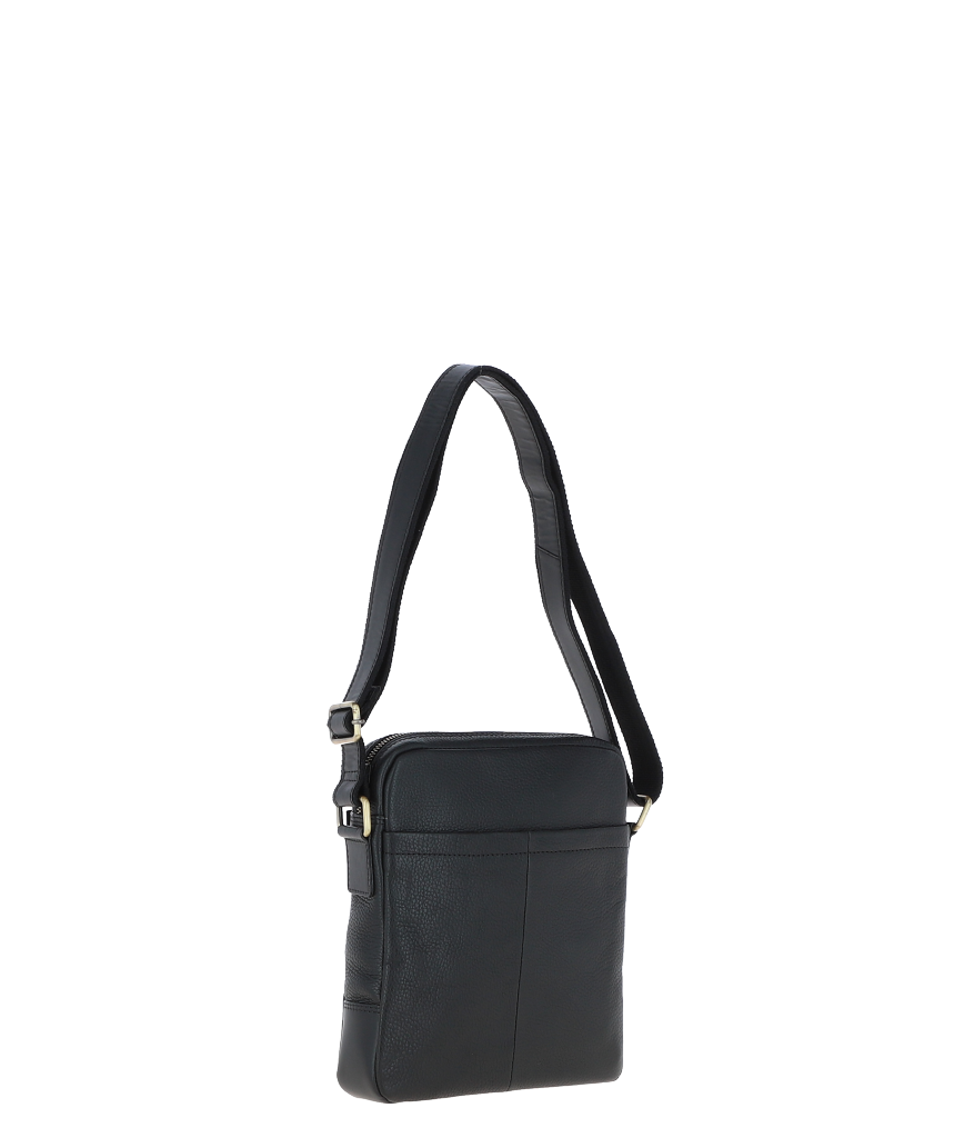 Gabicci LOGAN Black Leather Cross Body Bag