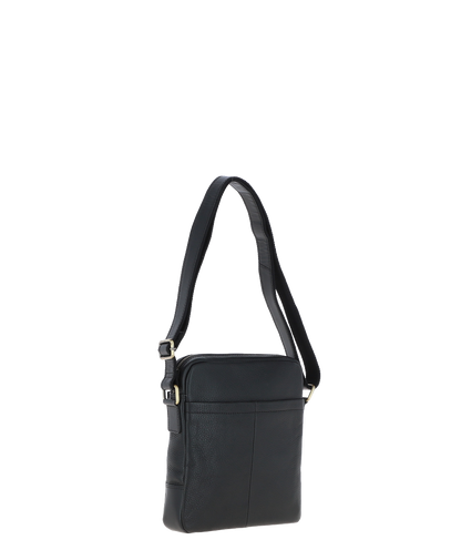 Gabicci LOGAN Black Leather Cross Body Bag