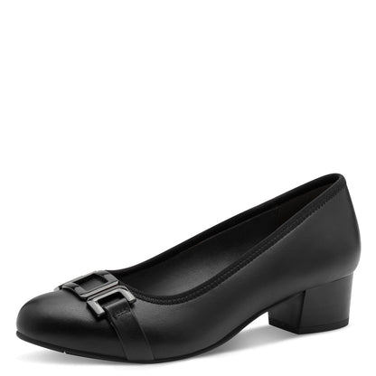 Jana Shoes 8-22368-45 001 Black H Fit Slip On Block Heels
