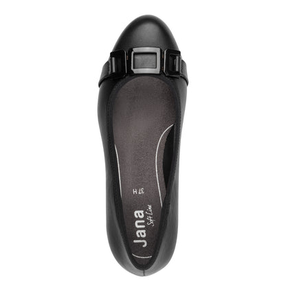 Jana Shoes 8-22368-45 001 Black H Fit Slip On Block Heels