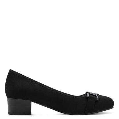 Jana Shoes 8-22369-45 001 Black H Fit Slip On Block Heels - Vegan