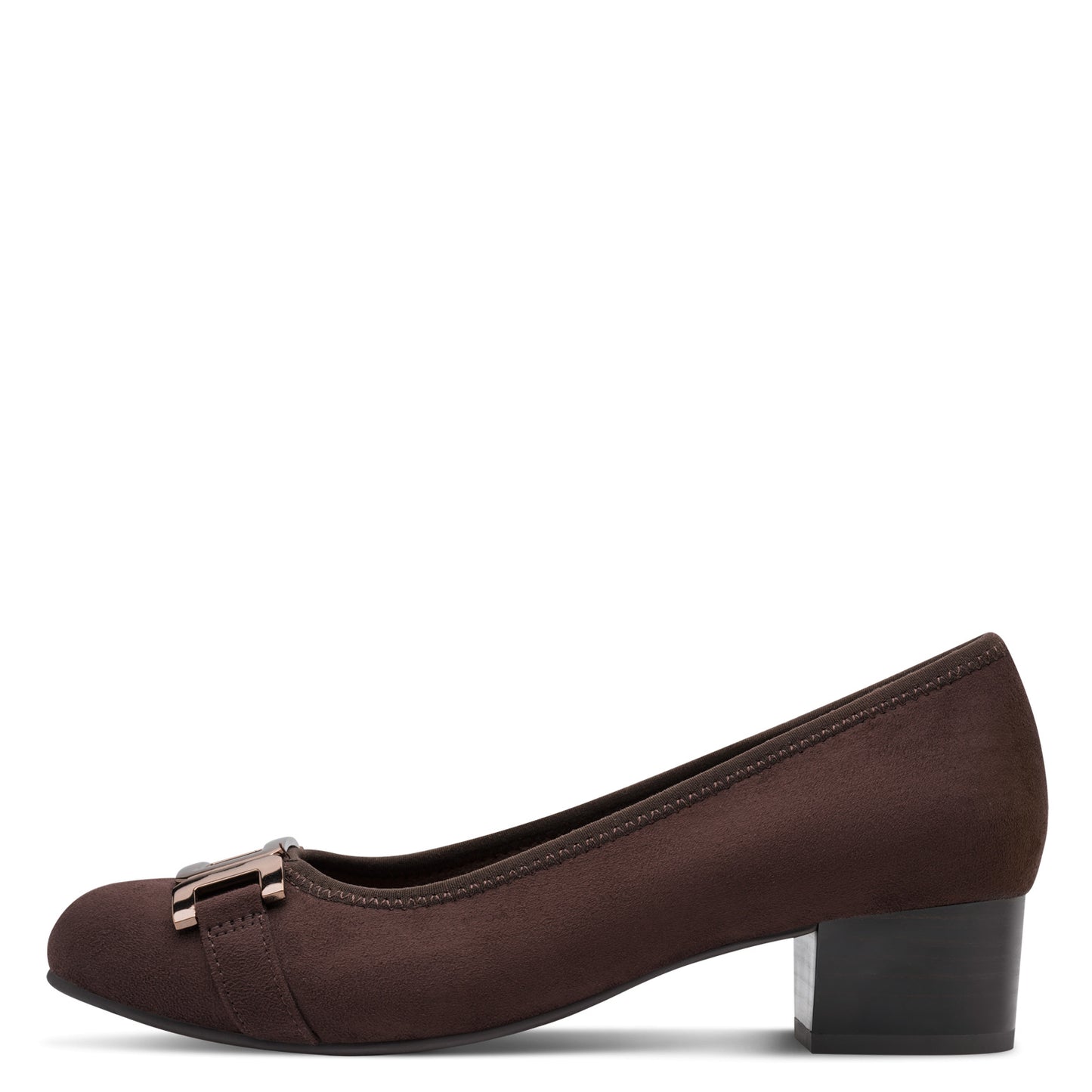Jana Shoes 8-22369-45 304 Mocca Brown Slip On Block Heels - Vegan