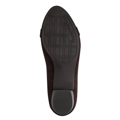 Jana Shoes 8-22369-45 304 Mocca Brown Slip On Block Heels - Vegan