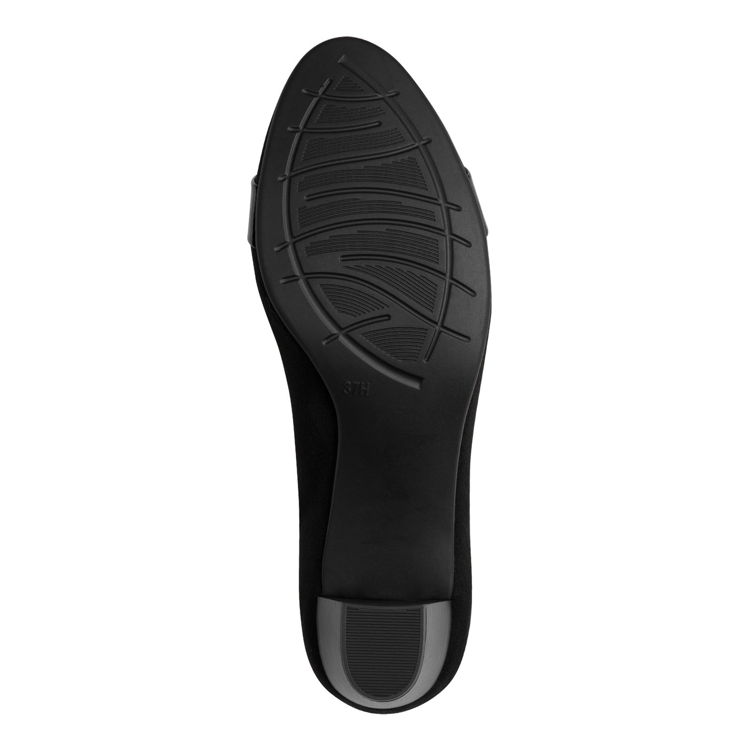 Jana Shoes 8-22467-42 009 H Fit Black/Black Patent Slip On Block Heels