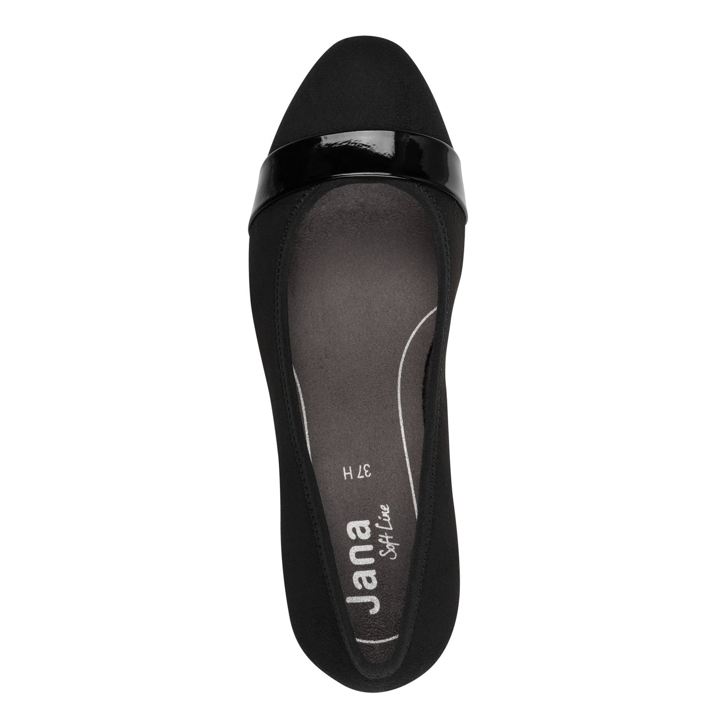 Jana Shoes 8-22467-42 009 H Fit Black/Black Patent Slip On Block Heels
