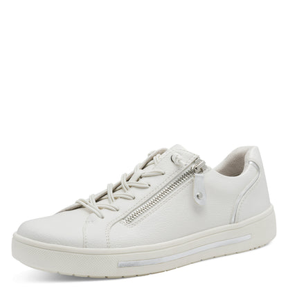 Jana Shoes 8-23660-42 191 White/Silver H Fit Vegan Trainers with Zip