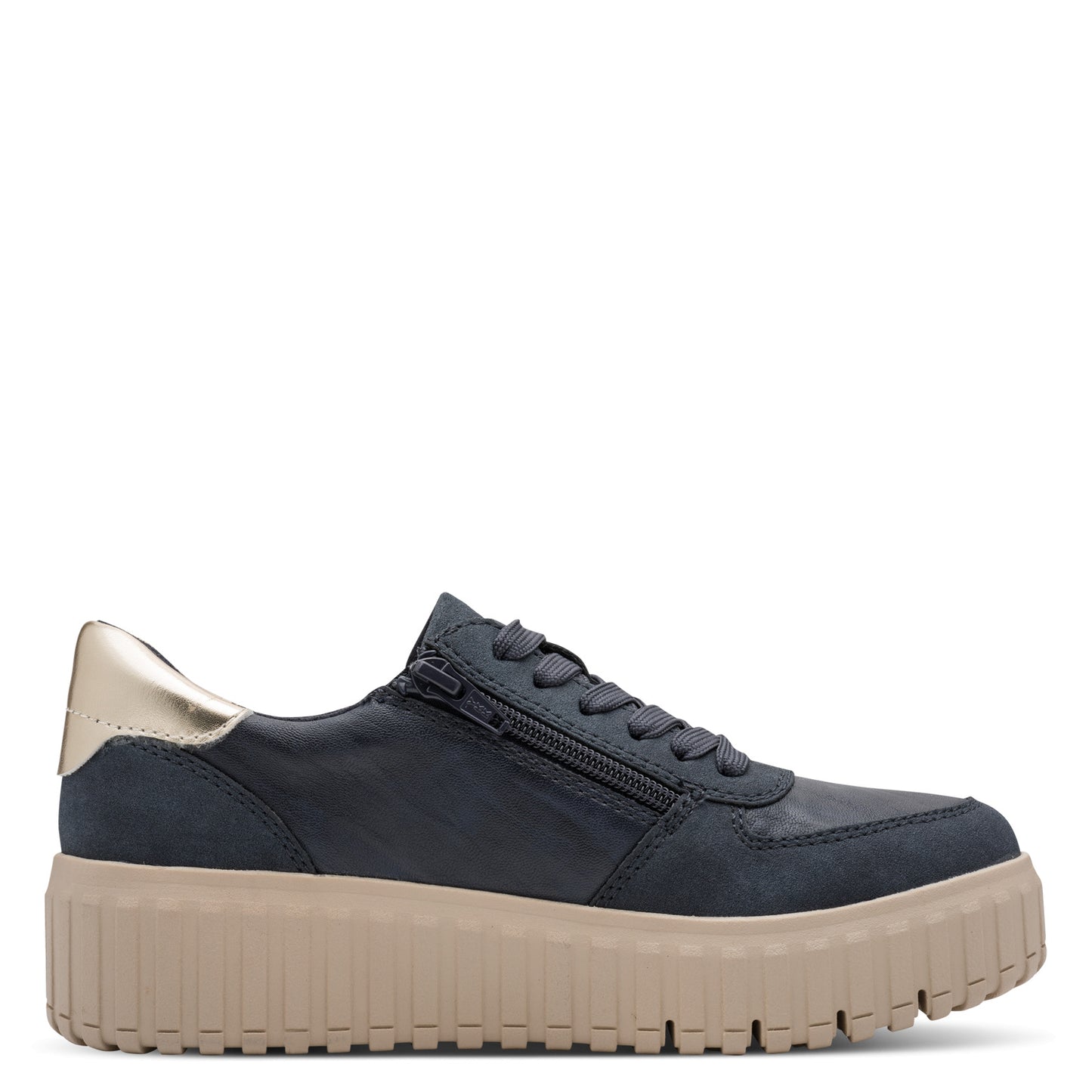Jana Shoes 8-23666-45 886 Navy/Gold Trainers - Vegan