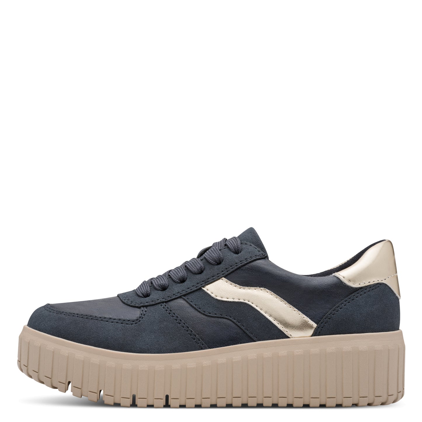 Jana Shoes 8-23666-45 886 Navy/Gold Trainers - Vegan