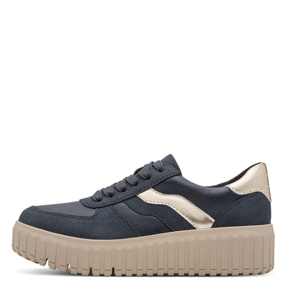 Jana Shoes 8-23666-45 886 Navy/Gold Trainers - Vegan