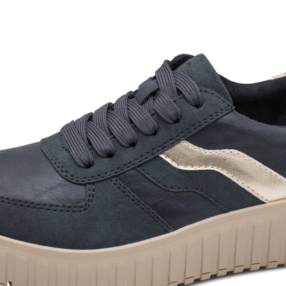 Jana Shoes 8-23666-45 886 Navy/Gold Trainers - Vegan