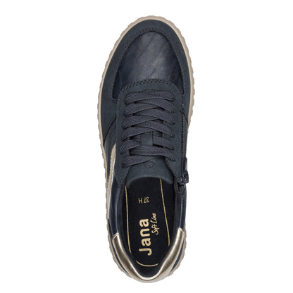 Jana Shoes 8-23666-45 886 Navy/Gold Trainers - Vegan