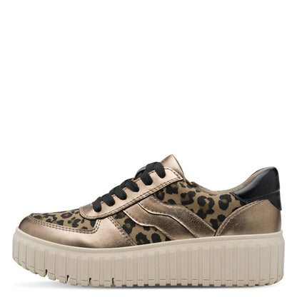 Jana Shoes 8-23666-45 905 H Fit Gold Leopard Combi Sneakers