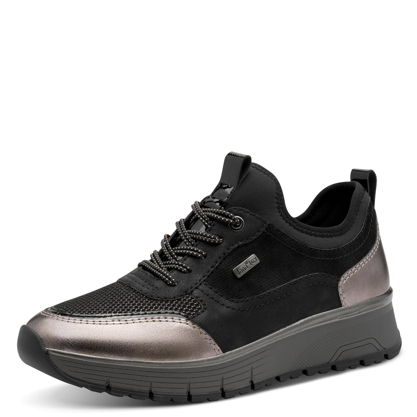 Jana Shoes 8-23760-45 001 H Fit Black Combi Slip On Sneakers