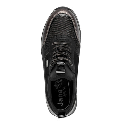 Jana Shoes 8-23760-45 001 H Fit Black Combi Slip On Sneakers
