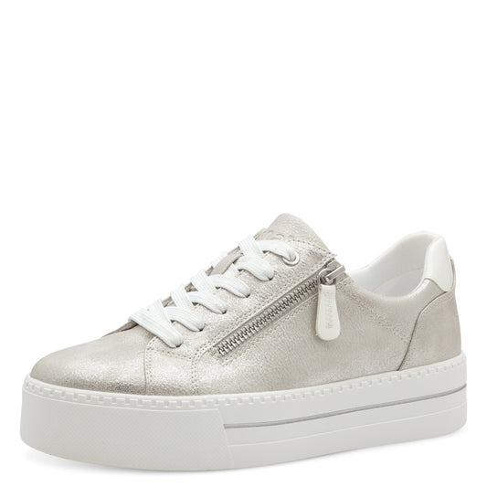 Jana Shoes 8-23767-43 941 Silver Trainers with Zip