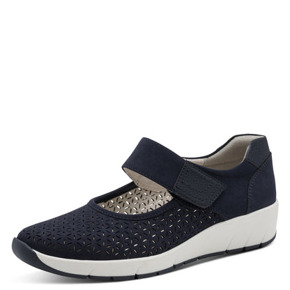 Jana Shoes 8-24664-42 80E Navy Velcro Shoes