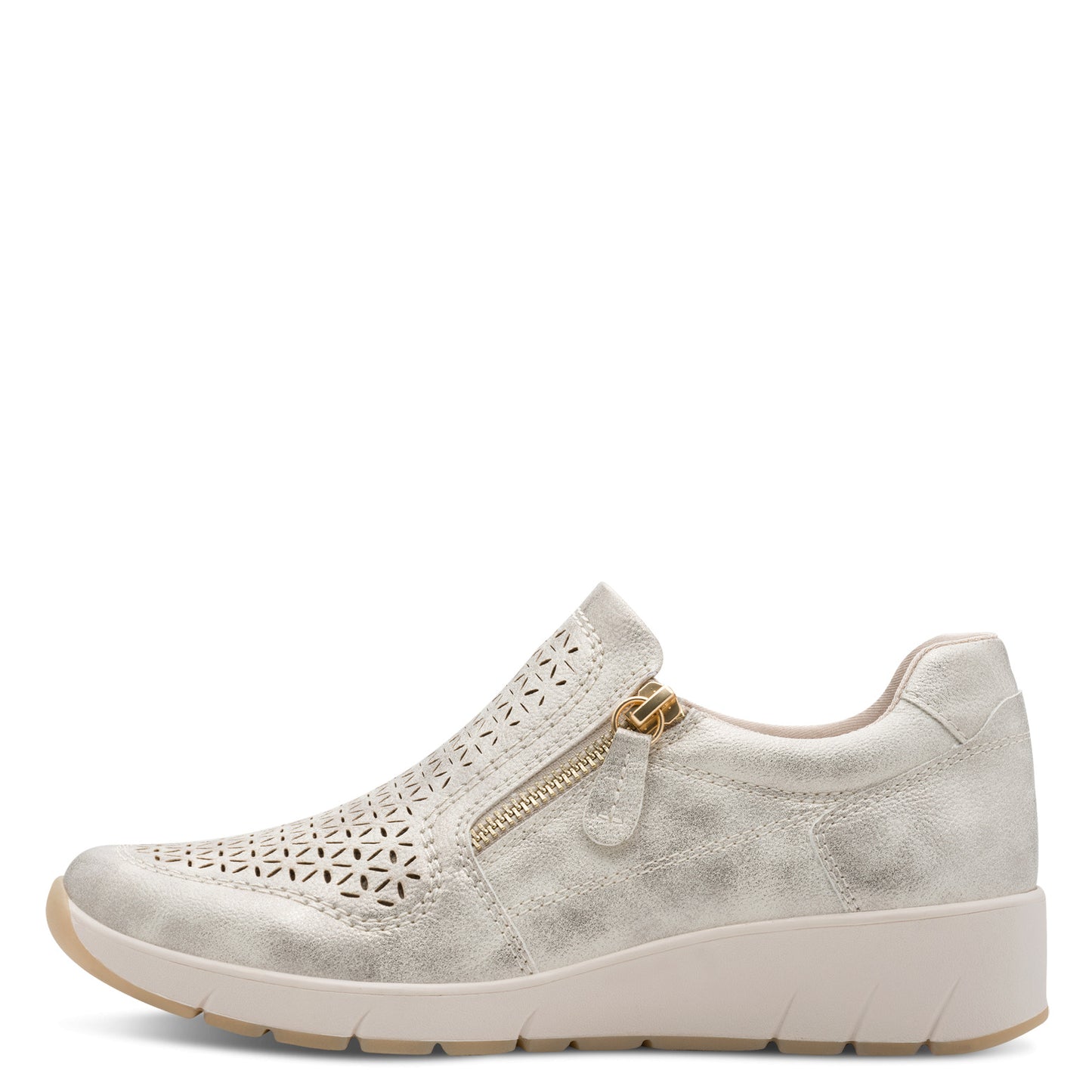 Jana Shoes 8-24765-46 499 Beige/Gold Zip Shoes