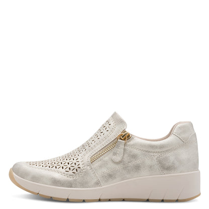 Jana Shoes 8-24765-46 499 Beige/Gold Zip Shoes