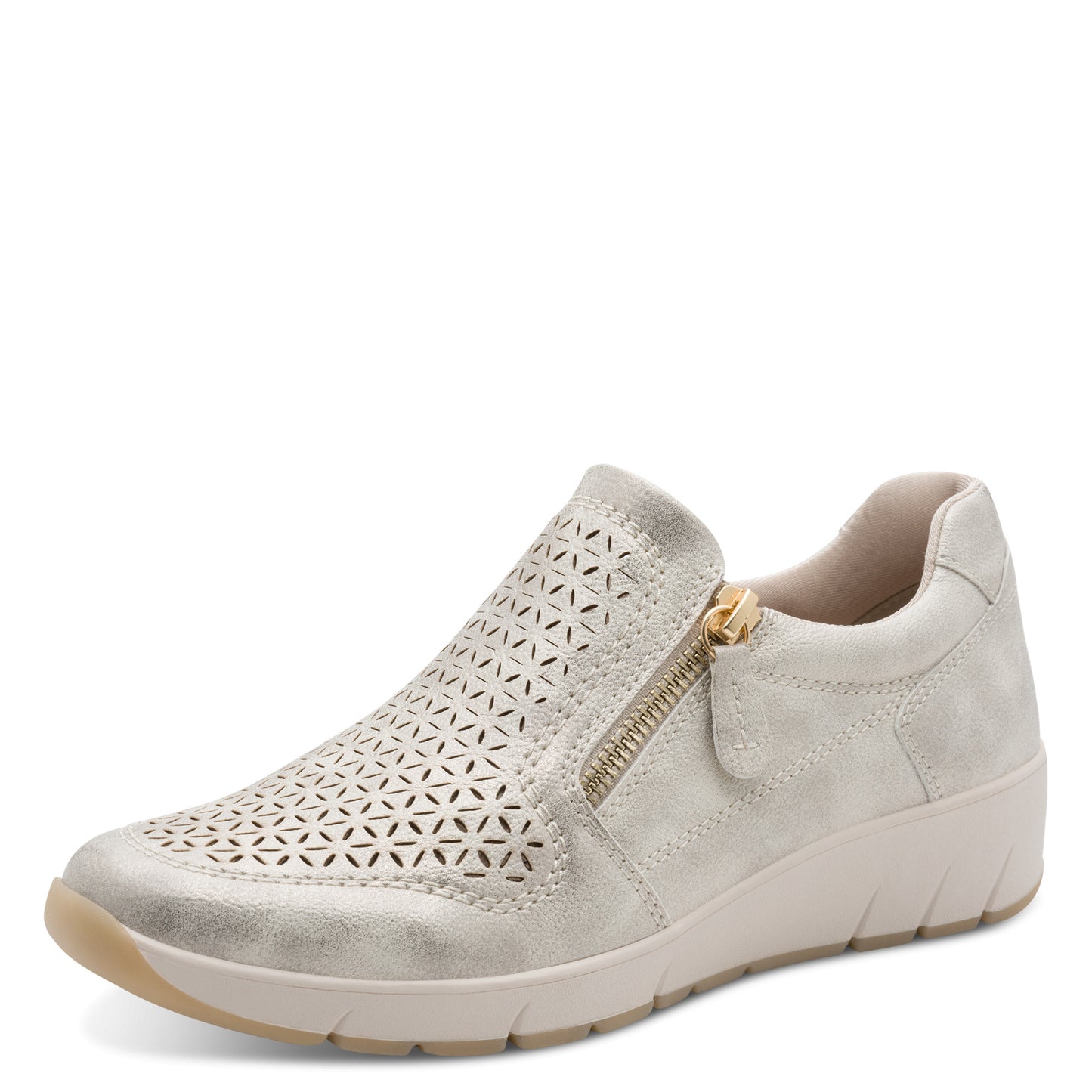 Jana Shoes 8-24765-46 499 Beige/Gold Zip Shoes