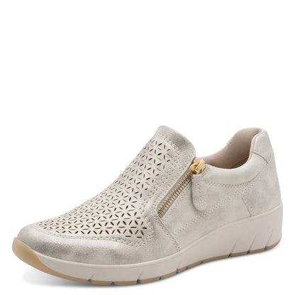 Jana Shoes 8-24765-46 499 Beige/Gold Zip Shoes