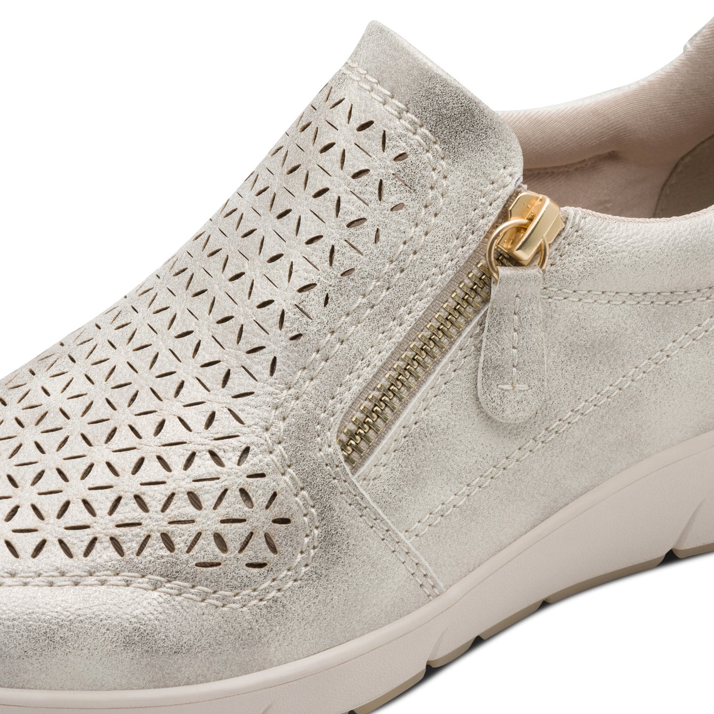 Jana Shoes 8-24765-46 499 Beige/Gold Zip Shoes