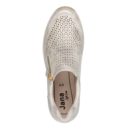 Jana Shoes 8-24765-46 499 Beige/Gold Zip Shoes