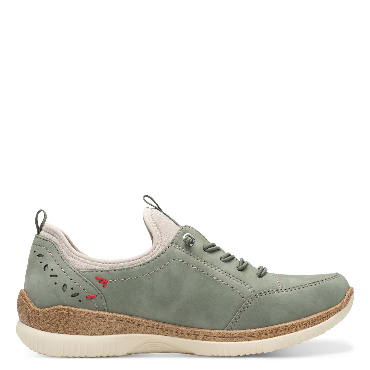 Jana Shoes 8-24772-44-701 Sage Green Slip On Shoes with Elastic Laces