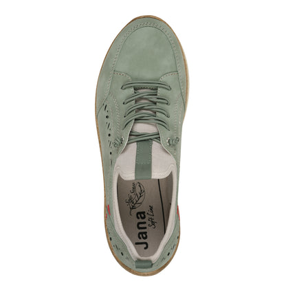 Jana Shoes 8-24772-44-701 Sage Green Slip On Shoes with Elastic Laces