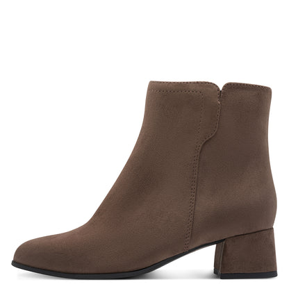Jana Shoes 8-25364-47 231 Stone Brown Block Heel Boots - Vegan