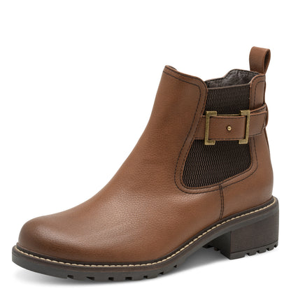 Jana Shoes 8-25486-45 305 H Fit Tan Cognac Chelsea Boots
