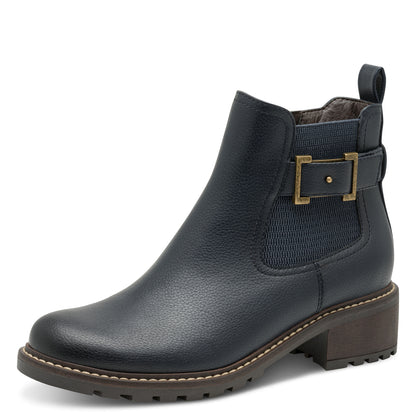 Jana Shoes 8-25486-45 805 H Fit Navy Chelsea Boots