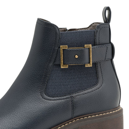 Jana Shoes 8-25486-45 805 H Fit Navy Chelsea Boots