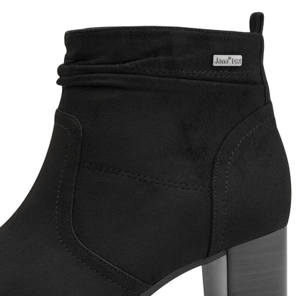 Jana Shoes TEX 8-26378-43 001 H Fit Black Block Heel Boots