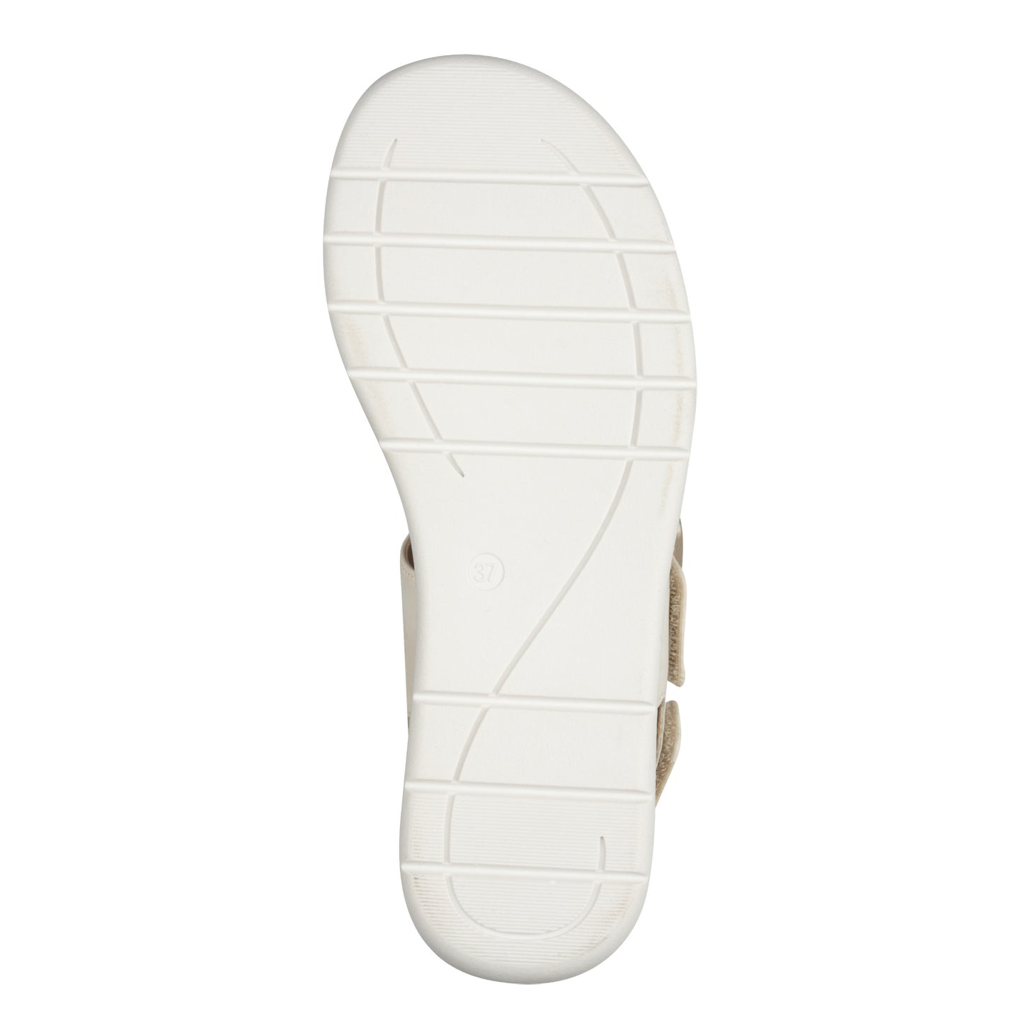 Jana Shoes 8-28266-44-499 Cream Beige/Gold Velcro Sandals with Slingback Strap