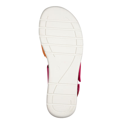 Jana Shoes 8-28266-44-656 Pink & Orange Velcro Sandals with Slingback Strap