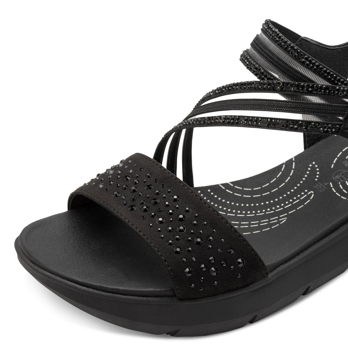 Jana Shoes 8-28771-46 001 Black Sandals
