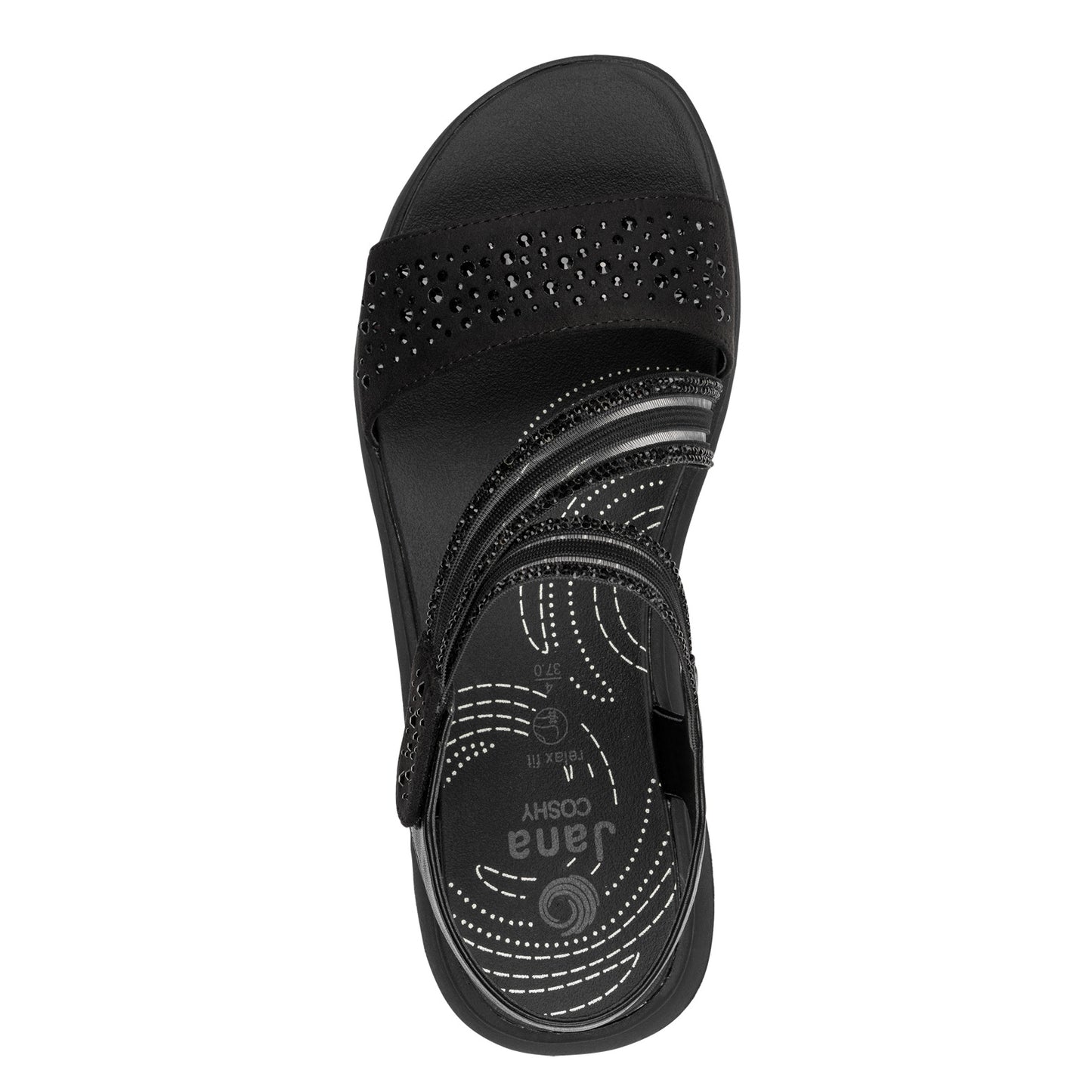 Jana Shoes 8-28771-46 001 Black Sandals