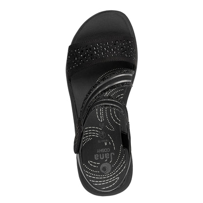 Jana Shoes 8-28771-46 001 Black Sandals